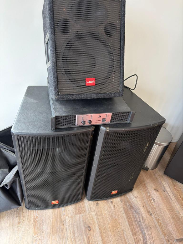 Complete PA / DJ Speaker Set – Cerwin Vega + Versterker, Audio, Tv en Foto, Luidsprekers, Ophalen, Gebruikt, 120 watt of meer