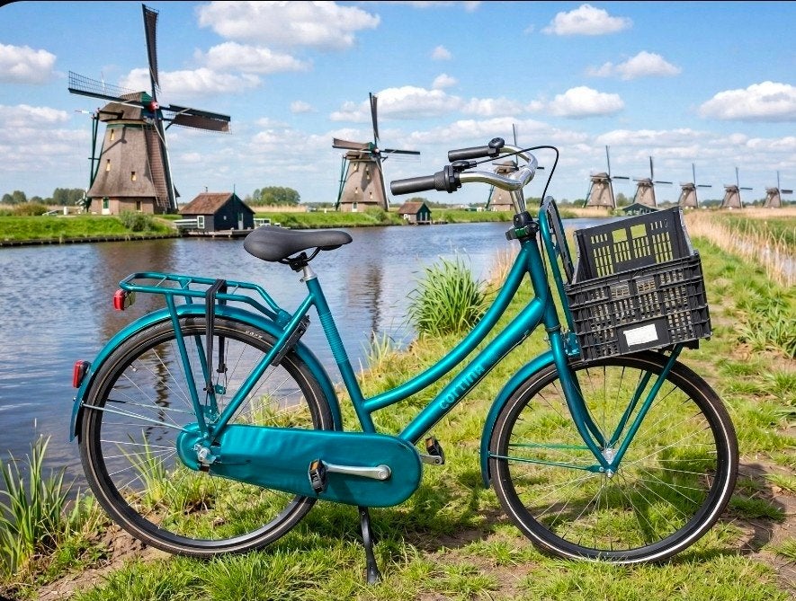 Groen/Turquoise kleur Cortina U4 met 3 versnellingen 28inch, Fietsen en Brommers, Ophalen, Terugtraprem, Versnellingen, 56 cm of meer