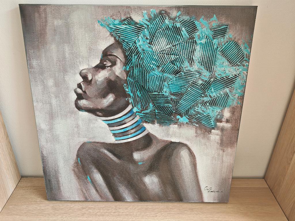 3D Schilderij African Beauty 80x80 cm, Ophalen