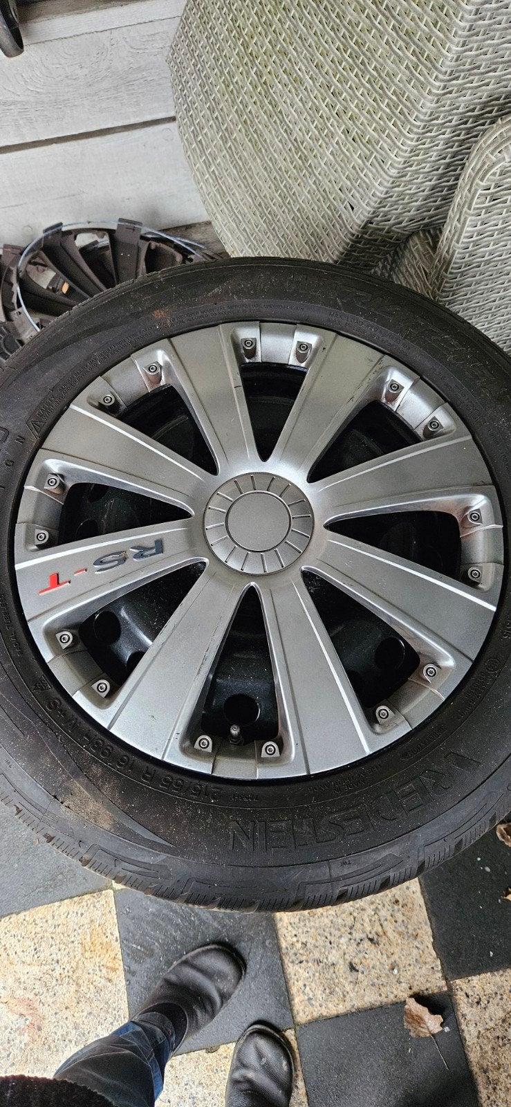 Winterbanden op stalen velg met wieldop voor Ford C-Max, Ophalen, Gebruikt