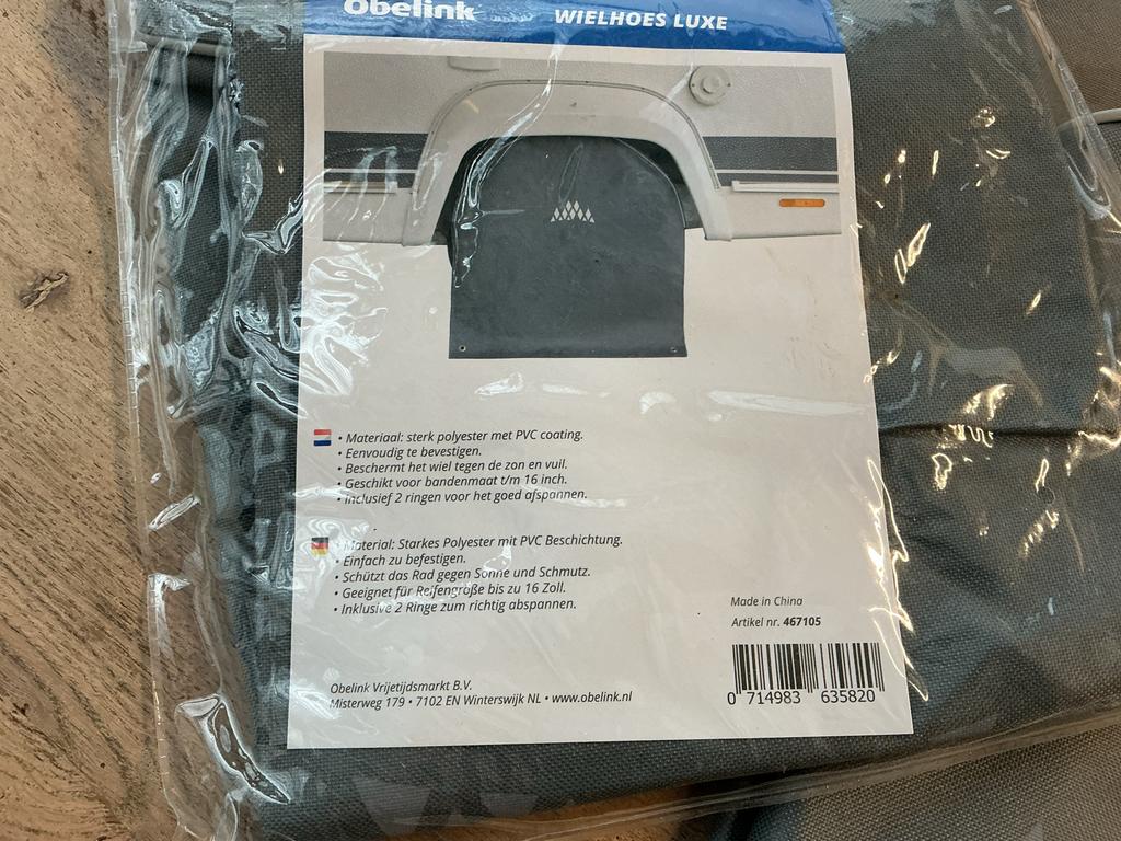Set van 2 Obelink wielhoezen voor auto/caravanbanden (grijs), Ophalen, Nieuw