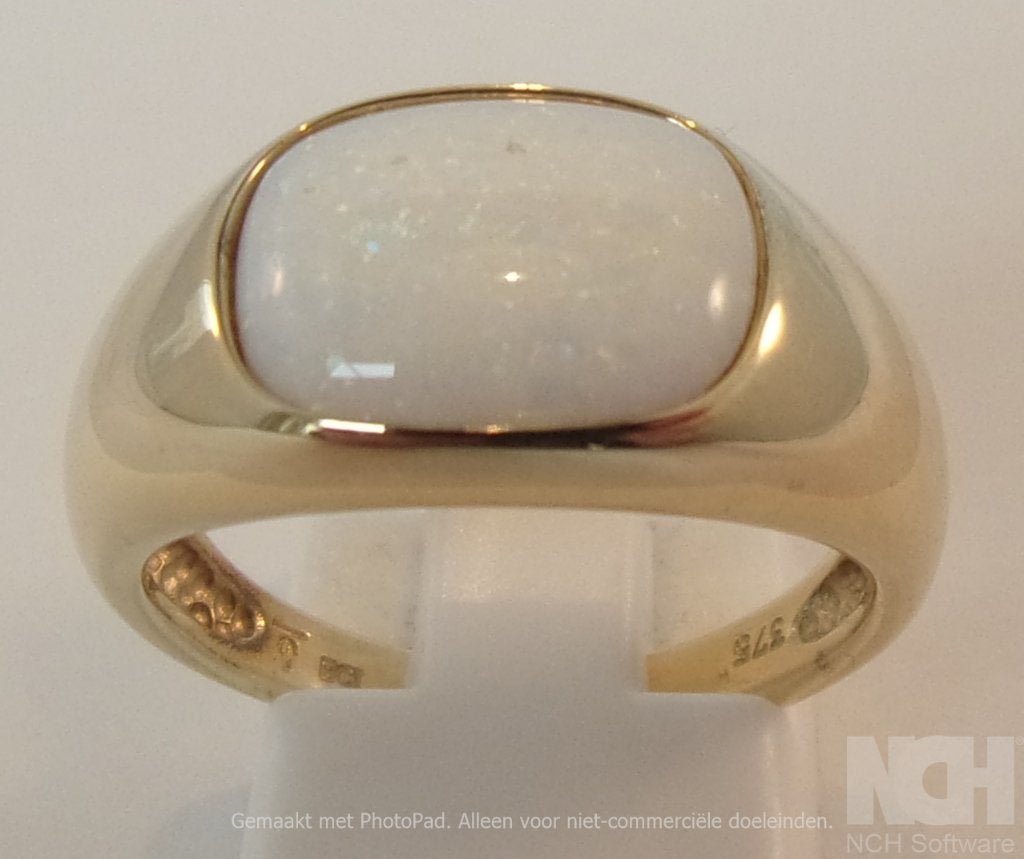 Gouden HEREN (pink)ring met witte Opaal - nieuw, 18 tot 19, Verzenden, Wit, Heer