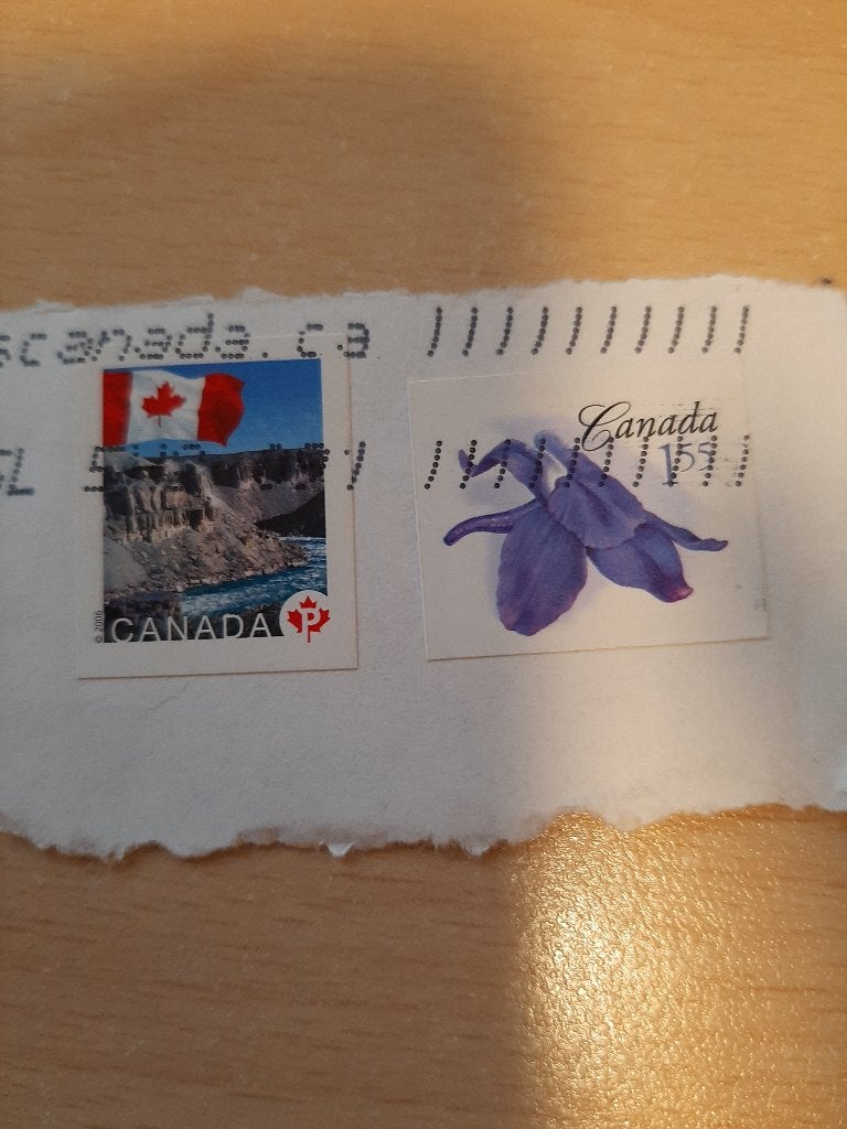 Canada landschap vlag en bloem, Verzenden, Gestempeld, Noord-Amerika