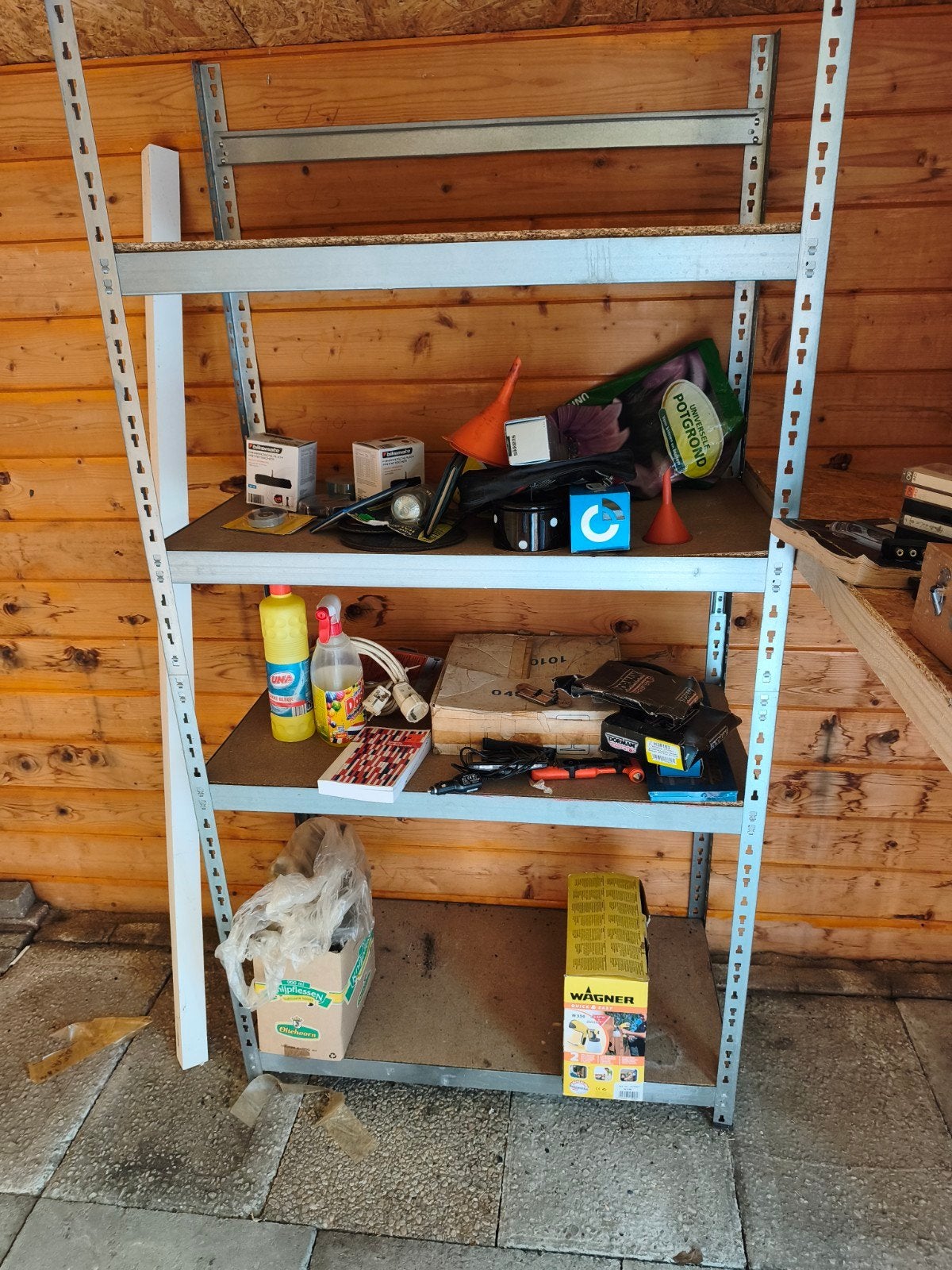 Metalen Opbergrekken 4 stuks voor Garage of Werkplaats, Ophalen, Gebruikt, 70 tot 120 cm