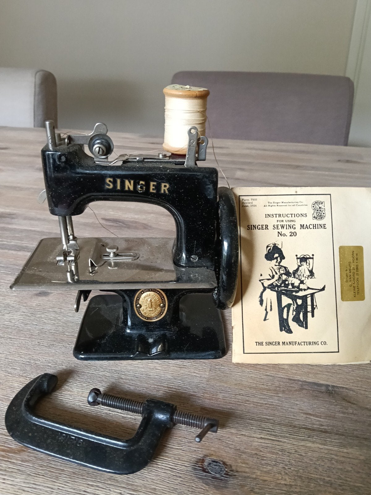 Vintage Singer Sewhandy No. 20 Naaimachine met Doos, Antiek en Kunst, Antiek | Naaimachines, Ophalen of Verzenden