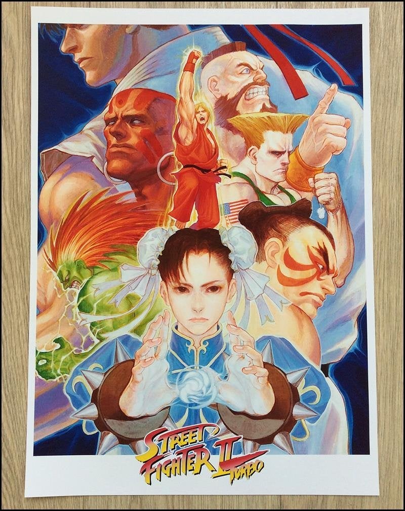 STREET FIGHTER TURBO Capcom Retro Arcade Poster, Vechten, Verzenden, 1 speler, Nieuw
