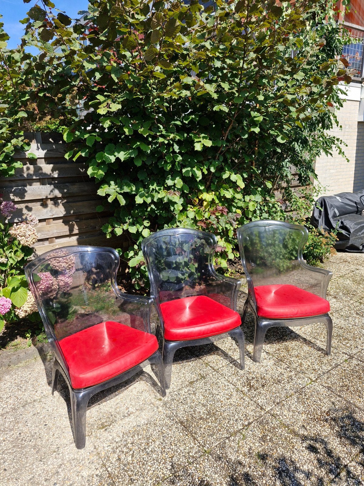 3 Pedrali Pasha 660 stoelen smoke grey, Ophalen, Gebruikt, Kunststof