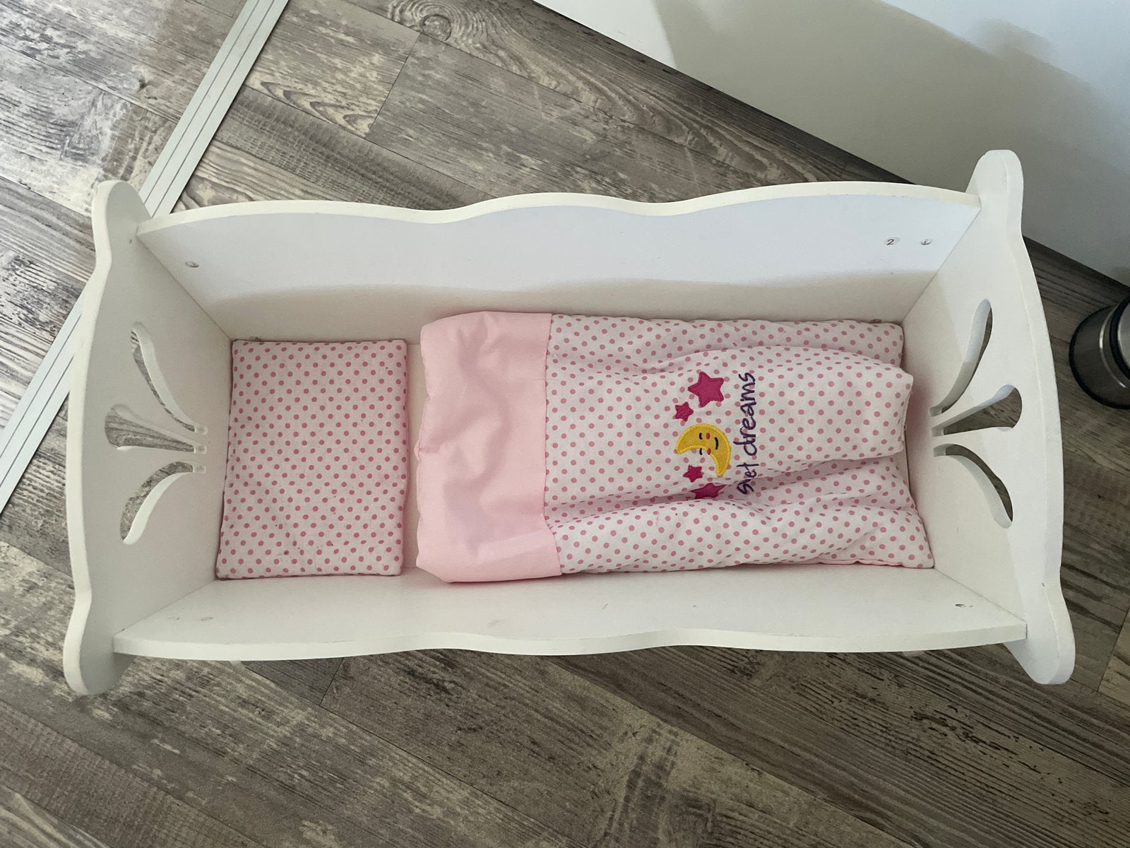 Houten poppenwiegje met beddengoed, Ophalen, Gebruikt, Overige typen