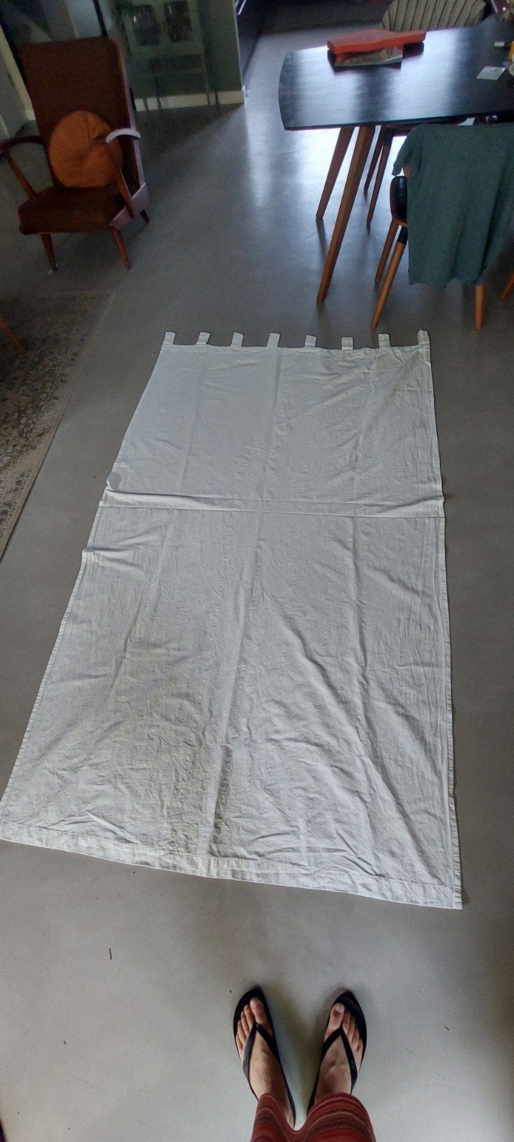 Set witte gordijnen 135x240 cm plus rails, Ophalen of Verzenden, Zo goed als nieuw