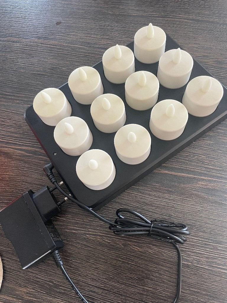 Oplaadbare waxinelichtjes, Kunststof, Gebruikt, Verzenden, Wit