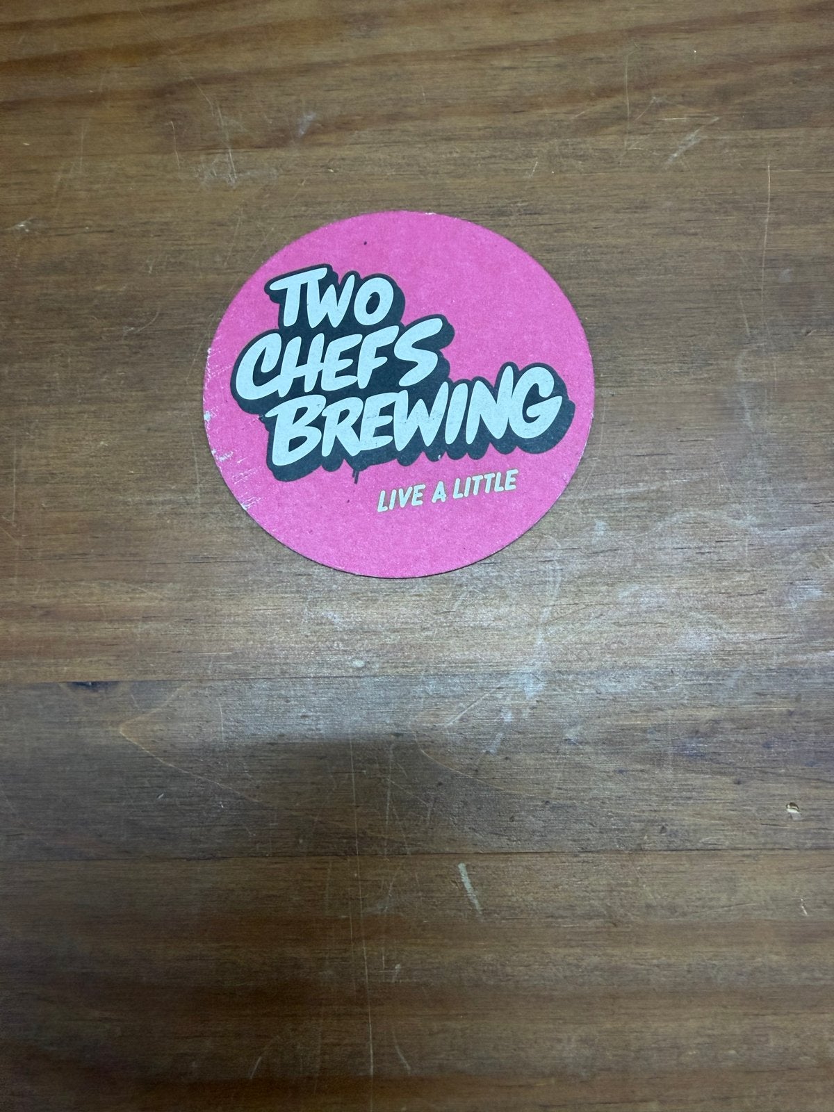 Two Chefs Brewing bierviltje - Live a Little, Ophalen of Verzenden, Gebruikt, Viltje(s), Overige merken