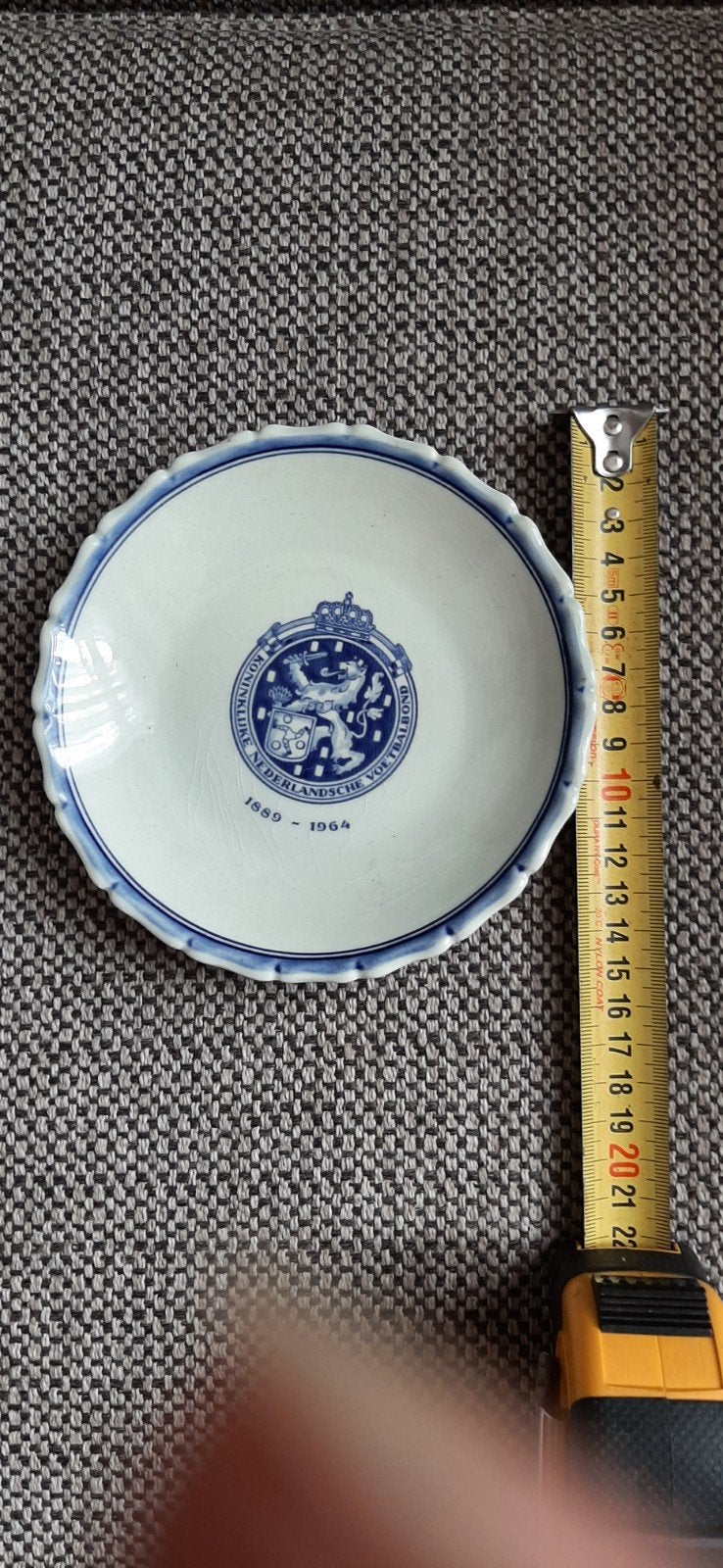 KNVB Delfts Blauw Herdenkingsbordje 1889-1964, Antiek en Kunst, Ophalen of Verzenden
