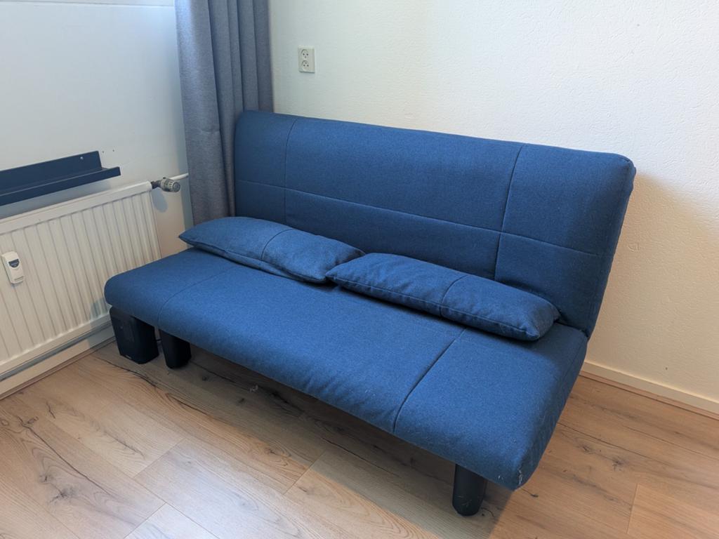 Mooie blauwe slaapbank voor 2 personen, Huis en Inrichting, Slaapkamer | Slaapbanken, Ophalen, Gebruikt, Blauw, Tweepersoons