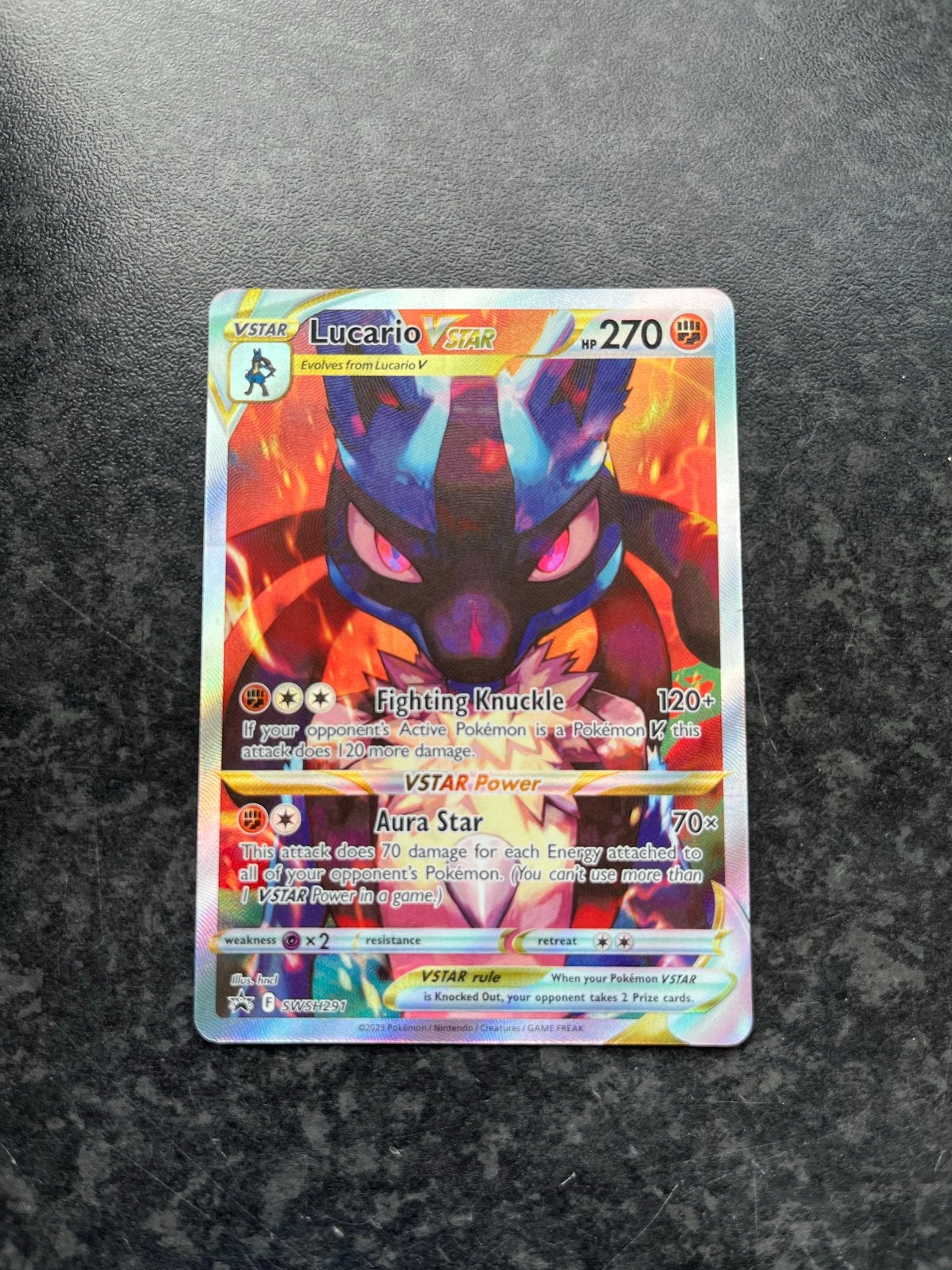 Lucario VSTAR SWSH291 Pokémon Kaart, Ophalen of Verzenden, Nieuw, Losse kaart, Foil