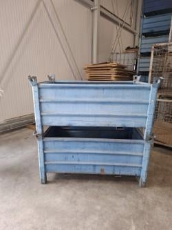 2 stalen kisten, tuinbak, industrieel,, Tuin en Terras, Bloembakken en Plantenbakken, Ophalen, Gebruikt, 100 cm of meer, Metaal