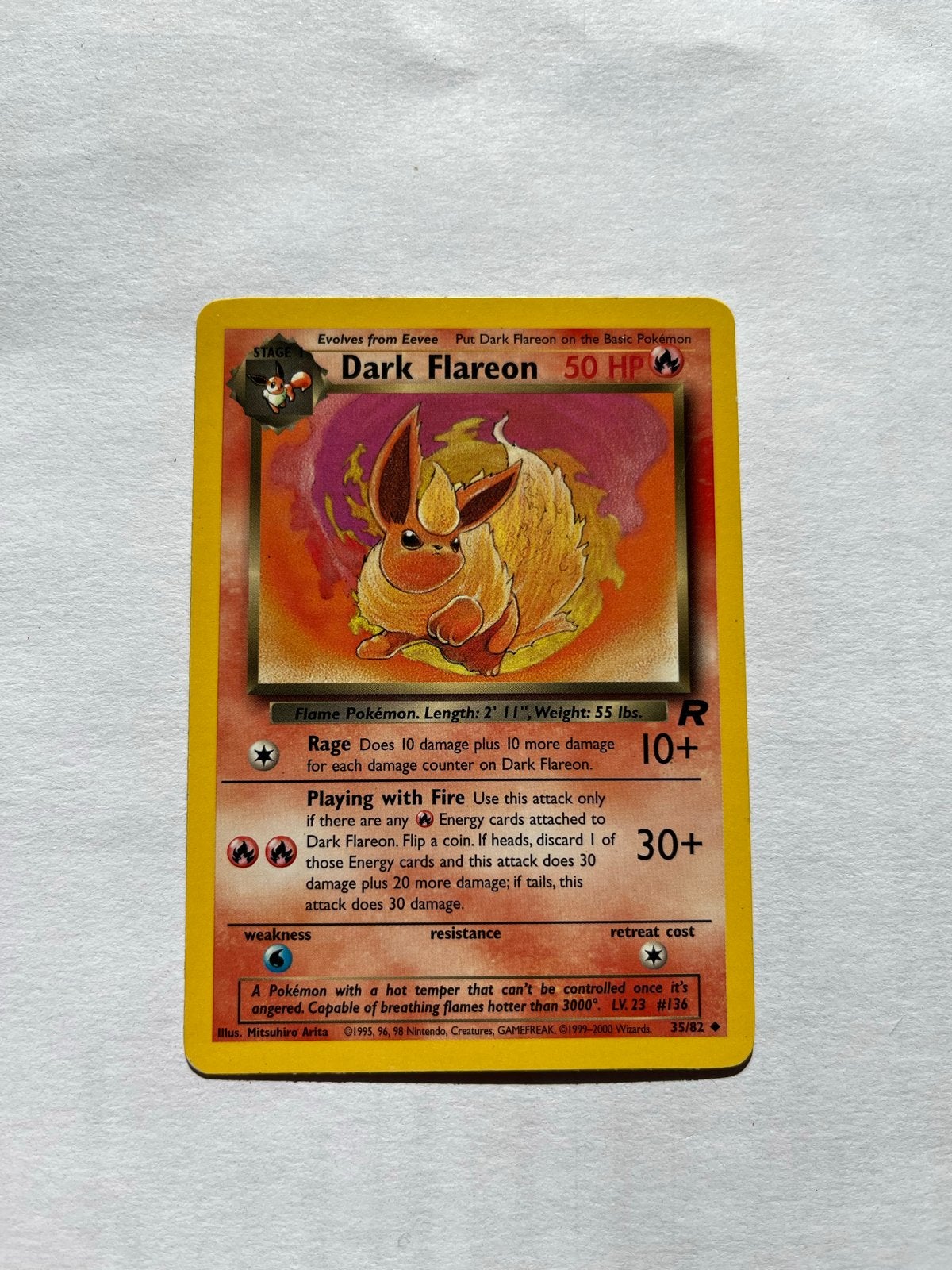 Pokémon Dark Flareon 35/82, Ophalen of Verzenden, Zo goed als nieuw, Losse kaart