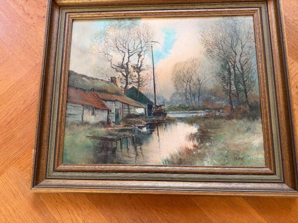 Schilderij Landschap. Lambertus de Jong 1919-2005, Antiek en Kunst, Ophalen, Origineel werk, Landschap, Paneel