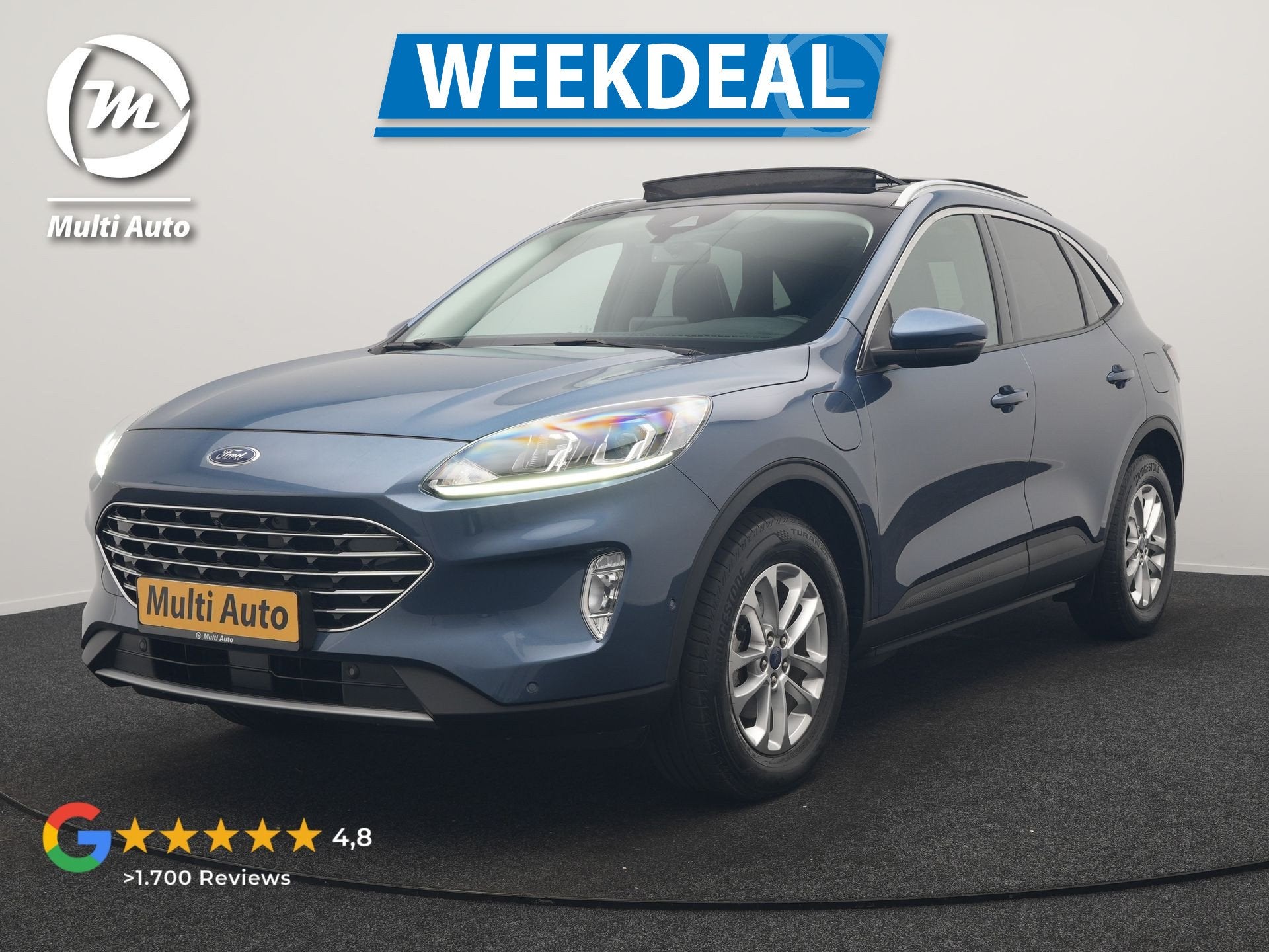 Ford Kuga 2.5 Titanium PHEV 225pk Dealer O.H. | Trekhaak Af, Auto's, Dealer onderhouden, Stof, Gebruikt, Zwart