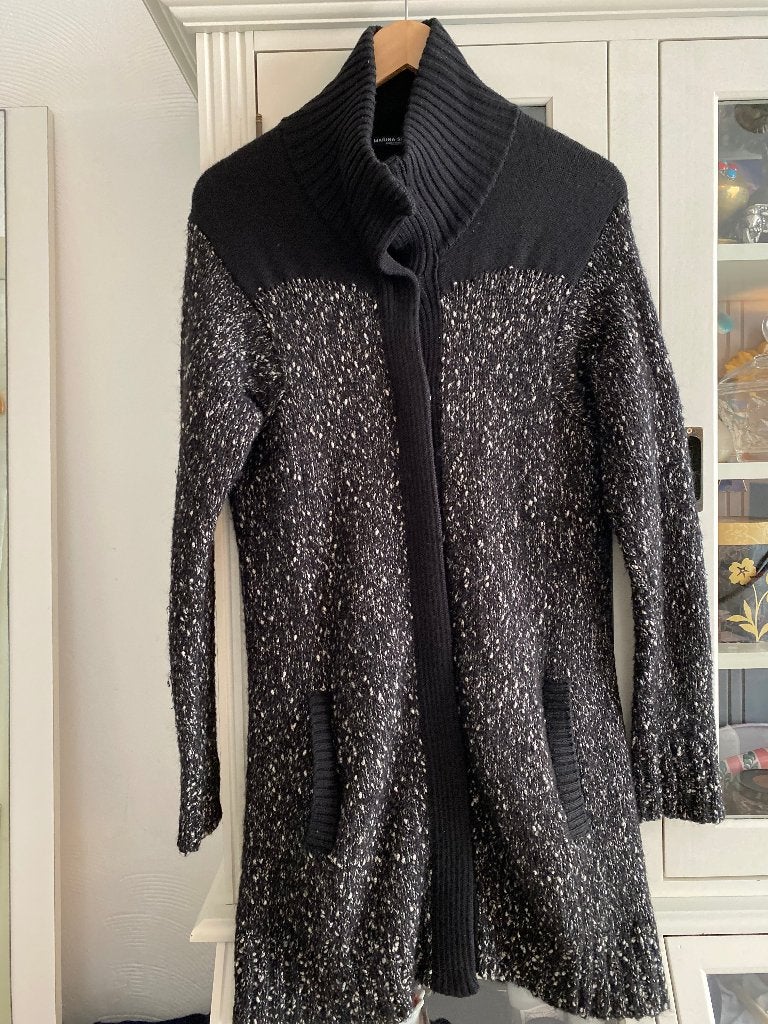 Luxe Marina Rinaldi Vest met Rits & Col – Wolmix S/M, Ophalen of Verzenden, Zo goed als nieuw, Maat 38/40 (M), Grijs