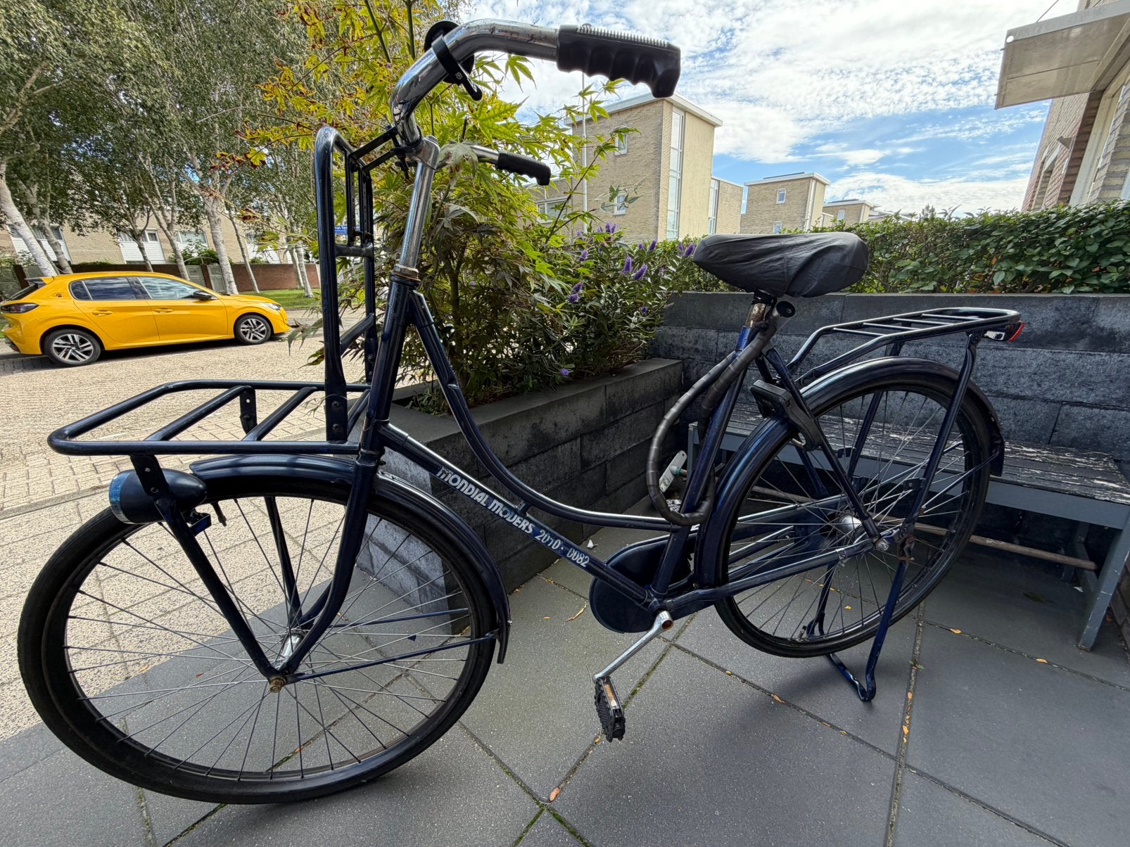 Stevige omafiets met voordrager, kettingslot en ringslot, 56 cm of meer, Ophalen, Gebruikt, Terugtraprem