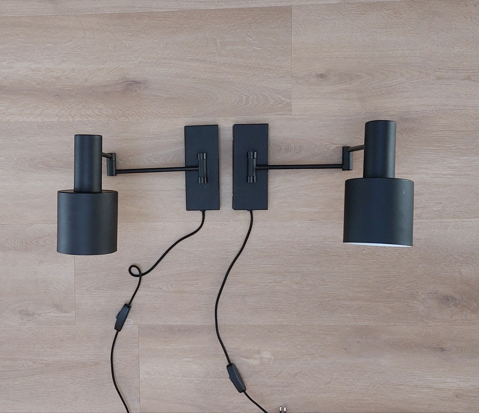 Twee Karwei Nordin wandlampen, Gerichte verlichting, Verzenden, Zwart, E27 (groot)