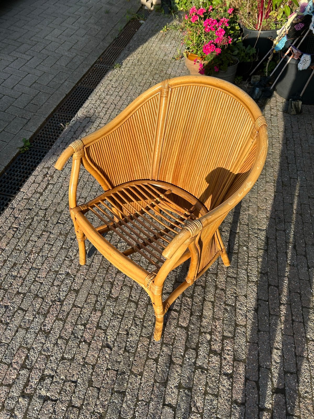 Vintage rotan stoel - Bamboe fauteuil, Ophalen