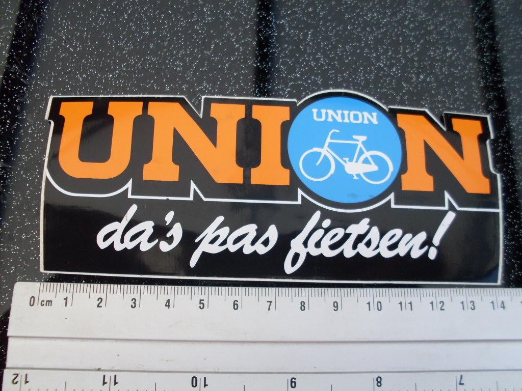 sticker union logo da's pas fietsen! groot zwart, Verzenden, Zo goed als nieuw, Merk
