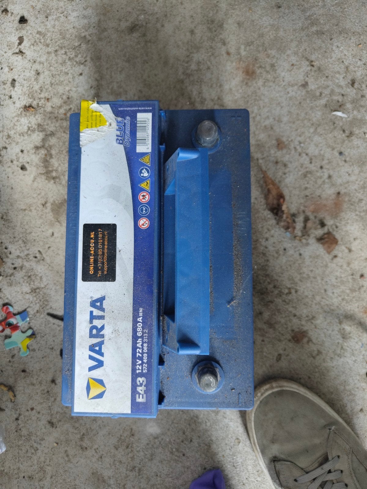 Varta E43 Blue Dynamic accu 12V 72Ah 680A Renault Clio, Ophalen of Verzenden, Gebruikt, Renault
