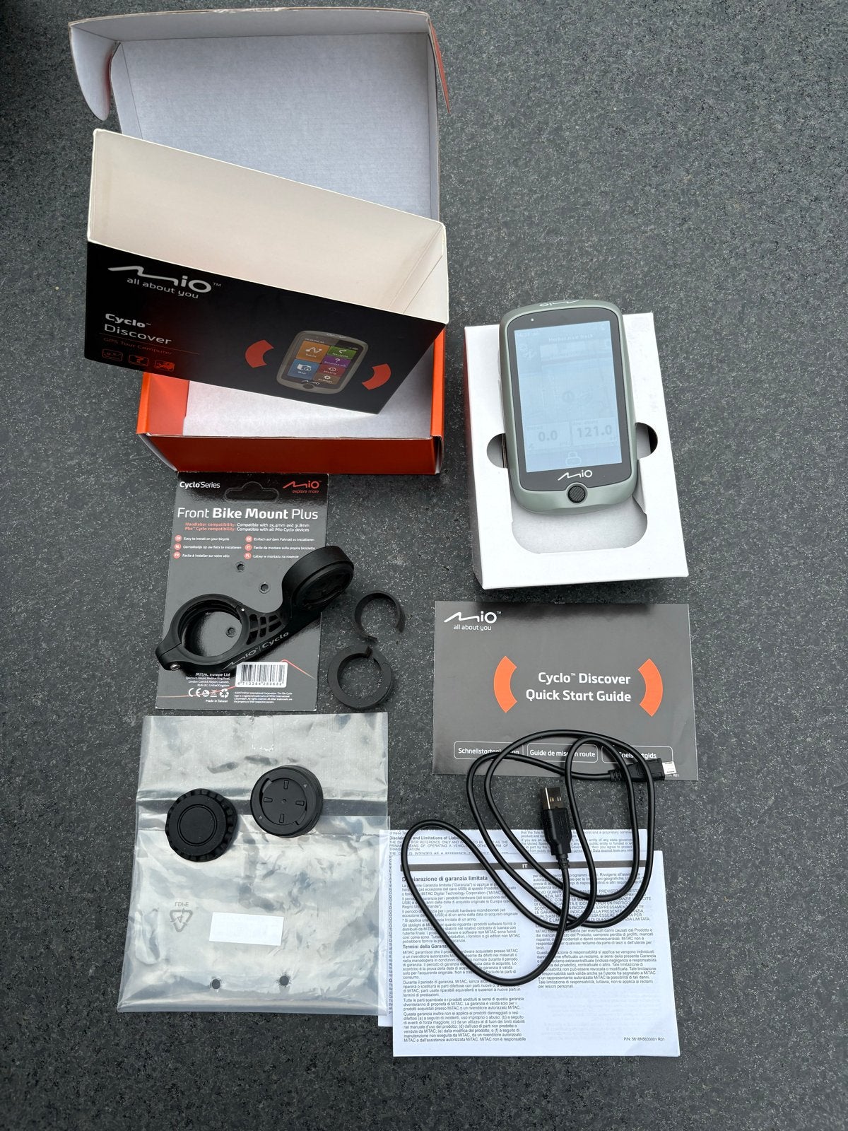 Mio Cyclo Discover GPS Tour Computer met accessoires, Verzenden, GPS, Zo goed als nieuw