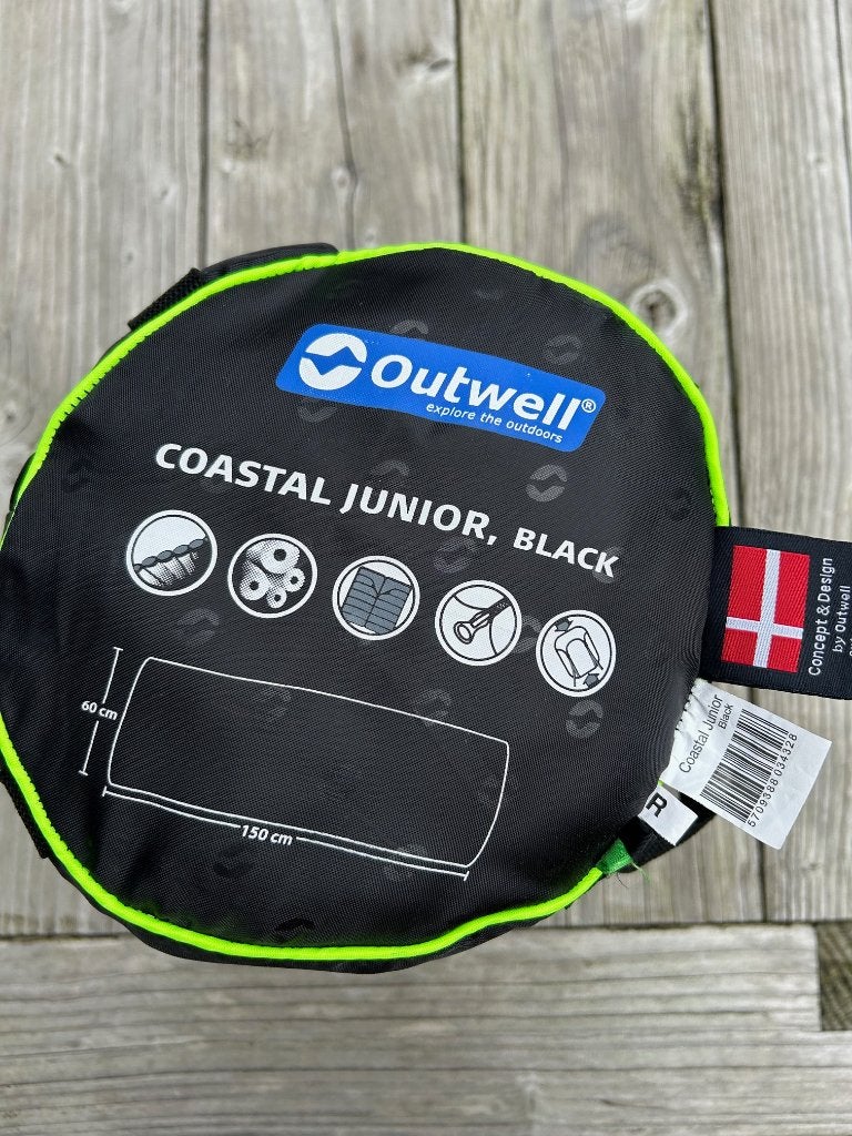 Kinder slaapzak Outwell Coastal Junior zwart, Ophalen of Verzenden, Gebruikt