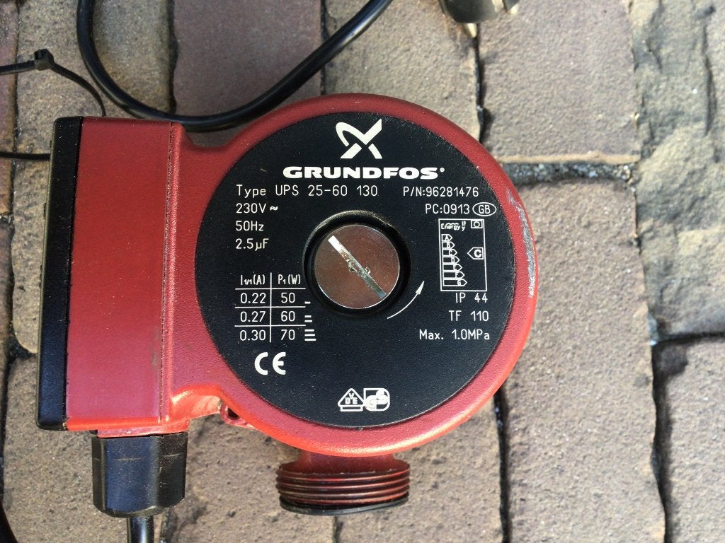 Grundfos pomp ups 25-60-130, Gebruikt, Minder dan 30 cm, Overige typen, Minder dan 60 cm