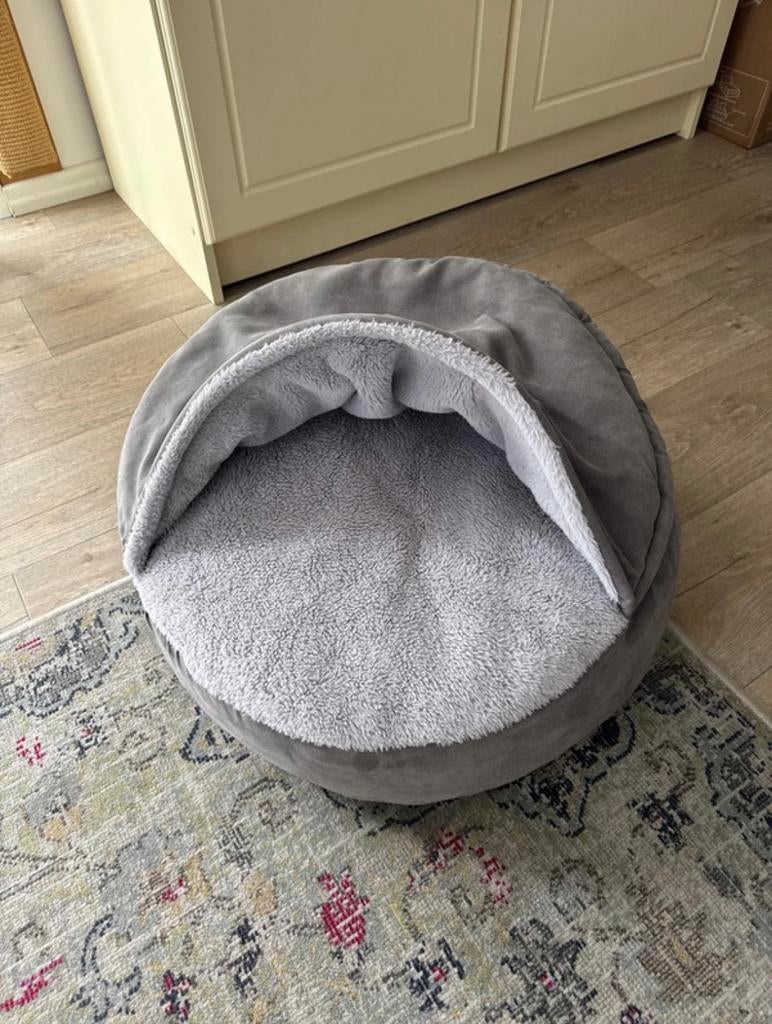 Honden-/kattenmand fluffy grijs, Ophalen, Zo goed als nieuw, Pluche