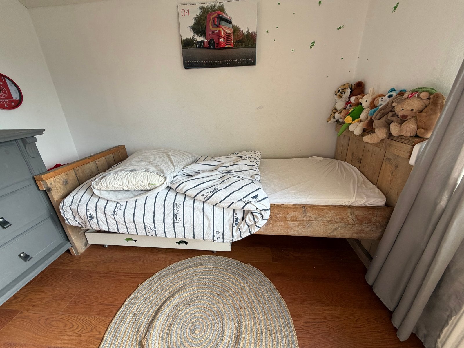 Jongens bed steigerhout, inclusief lattenbodem, Ophalen, Gebruikt, 90 cm, Eenpersoons