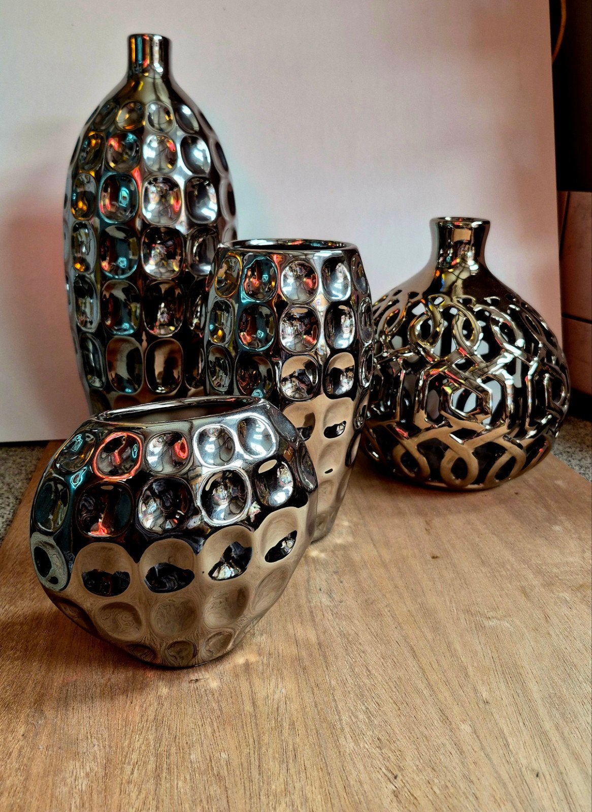 Set van 4 bij elkaar horende vazen, Ophalen, Zo goed als nieuw, Overige kleuren, Steen/keramiek