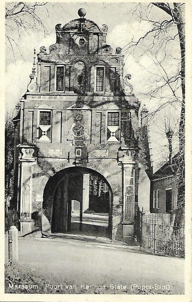 Marssum- -Poort van Heringa State., Ophalen of Verzenden, 1940 tot 1960, Ongelopen, Friesland