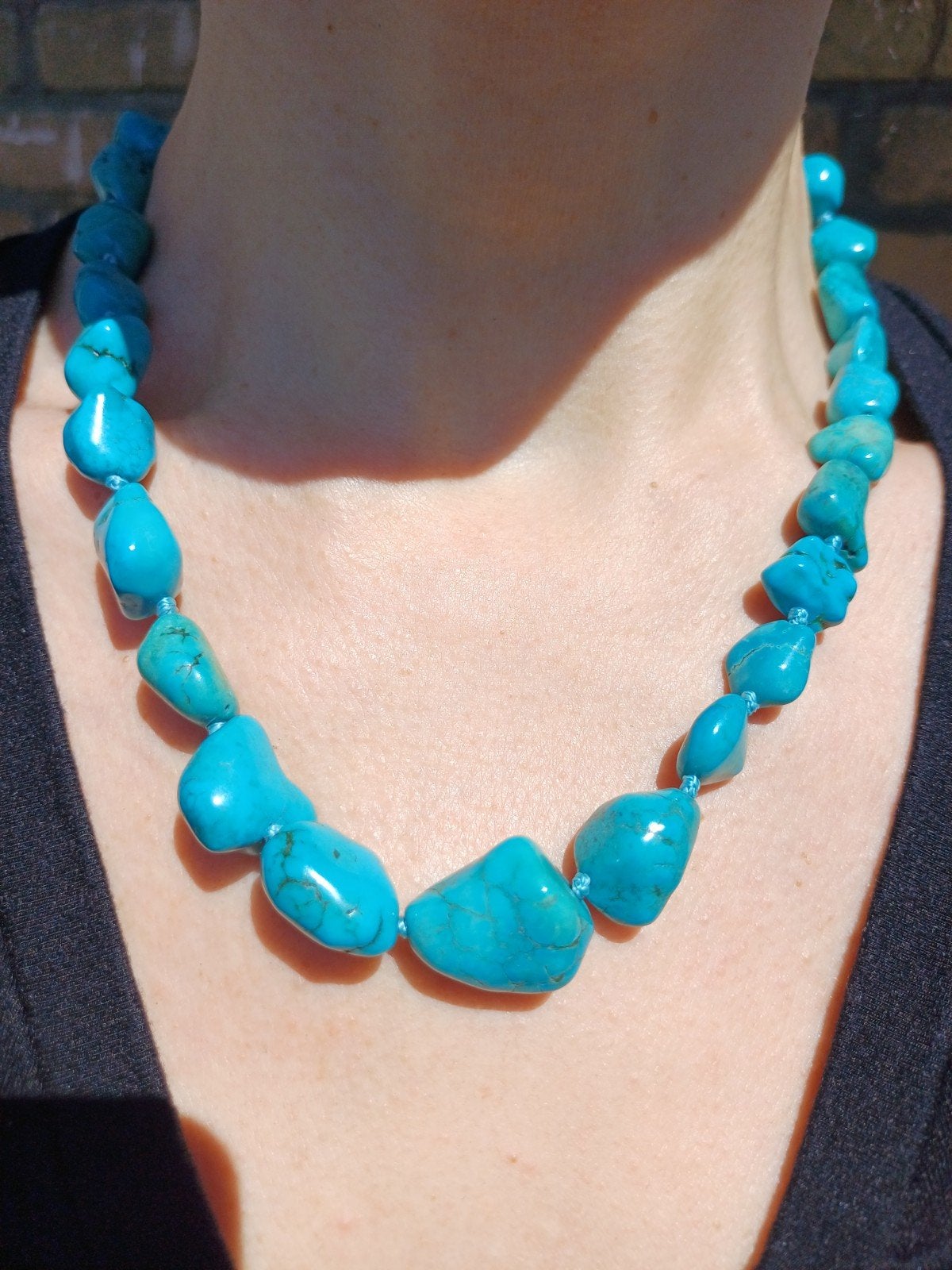 Vanoli collier / ketting van turquoise, Sieraden, Tassen en Uiterlijk, Kettingen, Daiva1973@hotmail.com, Vanoli, Blauw, Amsterdam