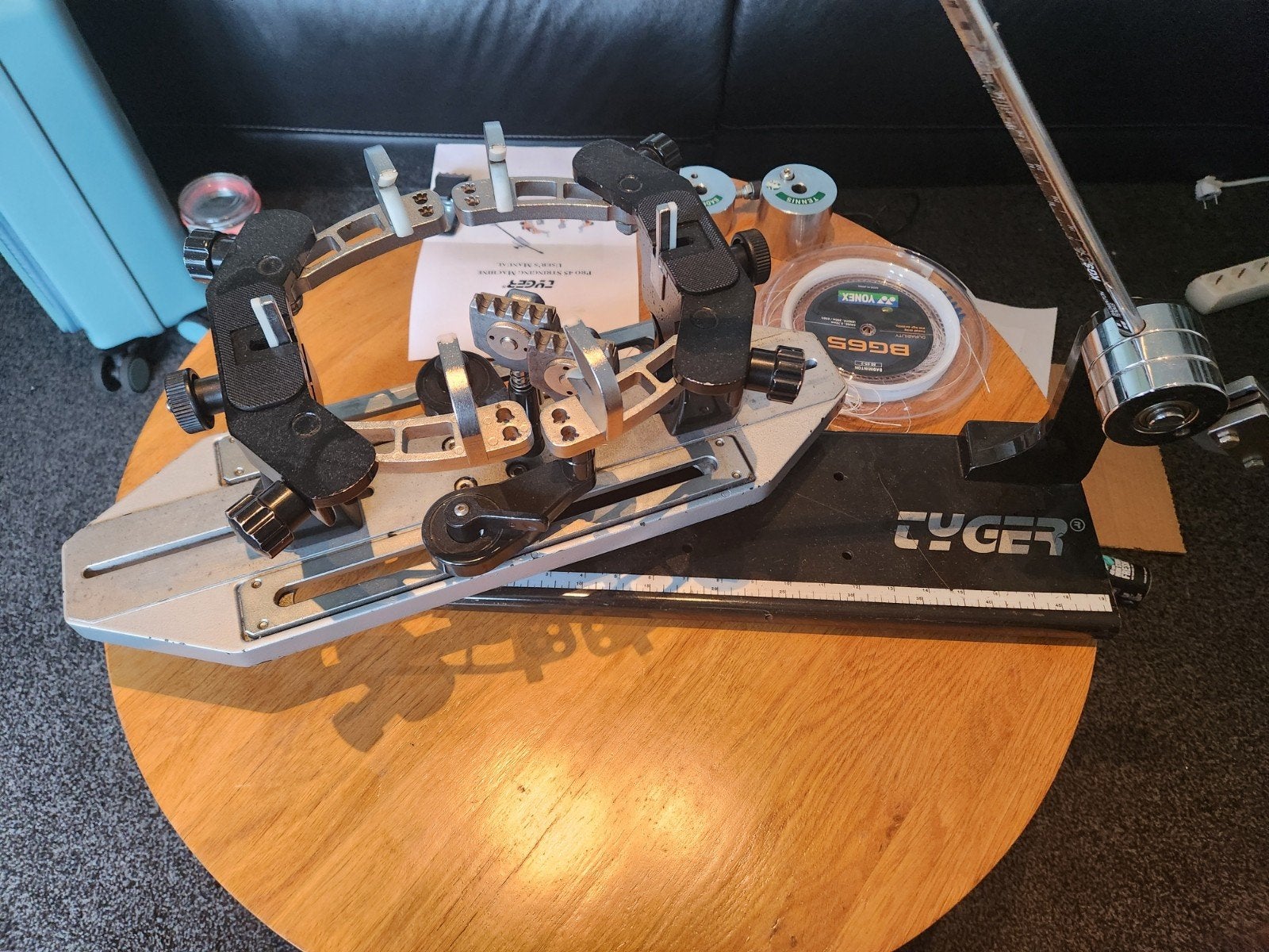 Tyger bespanmachine badminton/tennis/squash, Sport en Fitness, Ophalen, Gebruikt, Overige merken