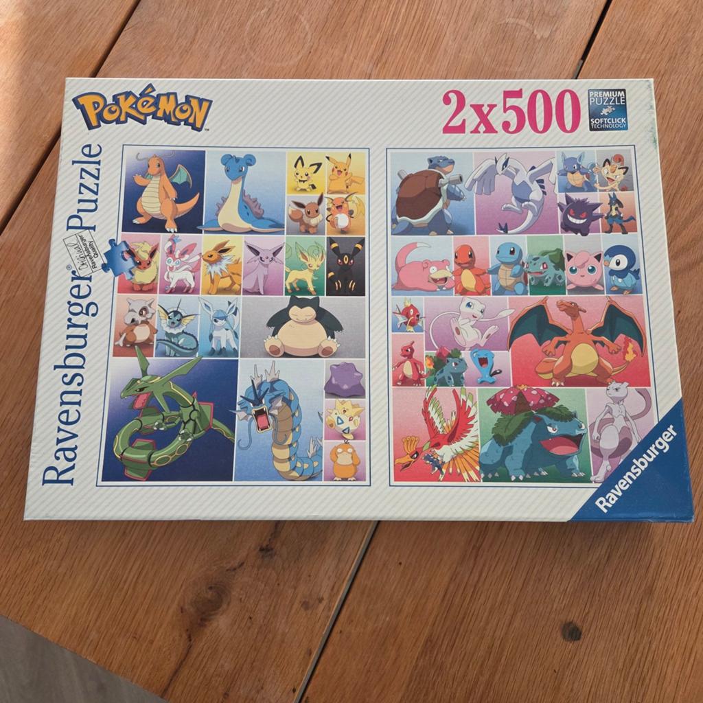Pokémon Ravensburger Puzzels 2x 500 stukjes, Ophalen of Verzenden, 500 t/m 1500 stukjes, Gebruikt, Legpuzzel