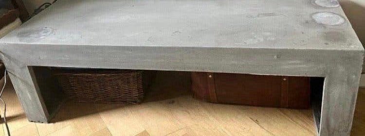 Stenen tv meubel bankje tafel beton Kan likje verf gebruiken, Ophalen, Gebruikt, 100 tot 150 cm, Glas