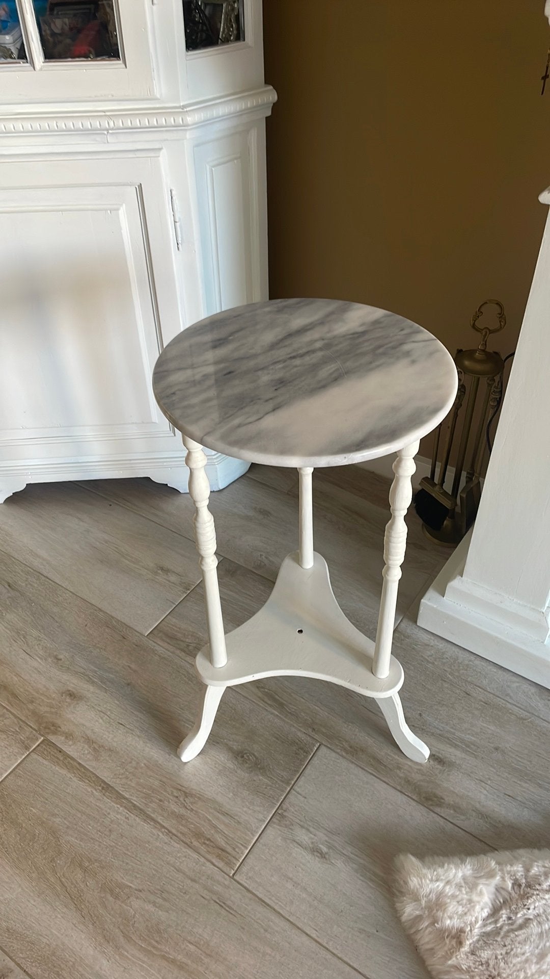 Plantentafel of bijzet tafel brocante, Ophalen, Minder dan 55 cm, Gebruikt, Rond