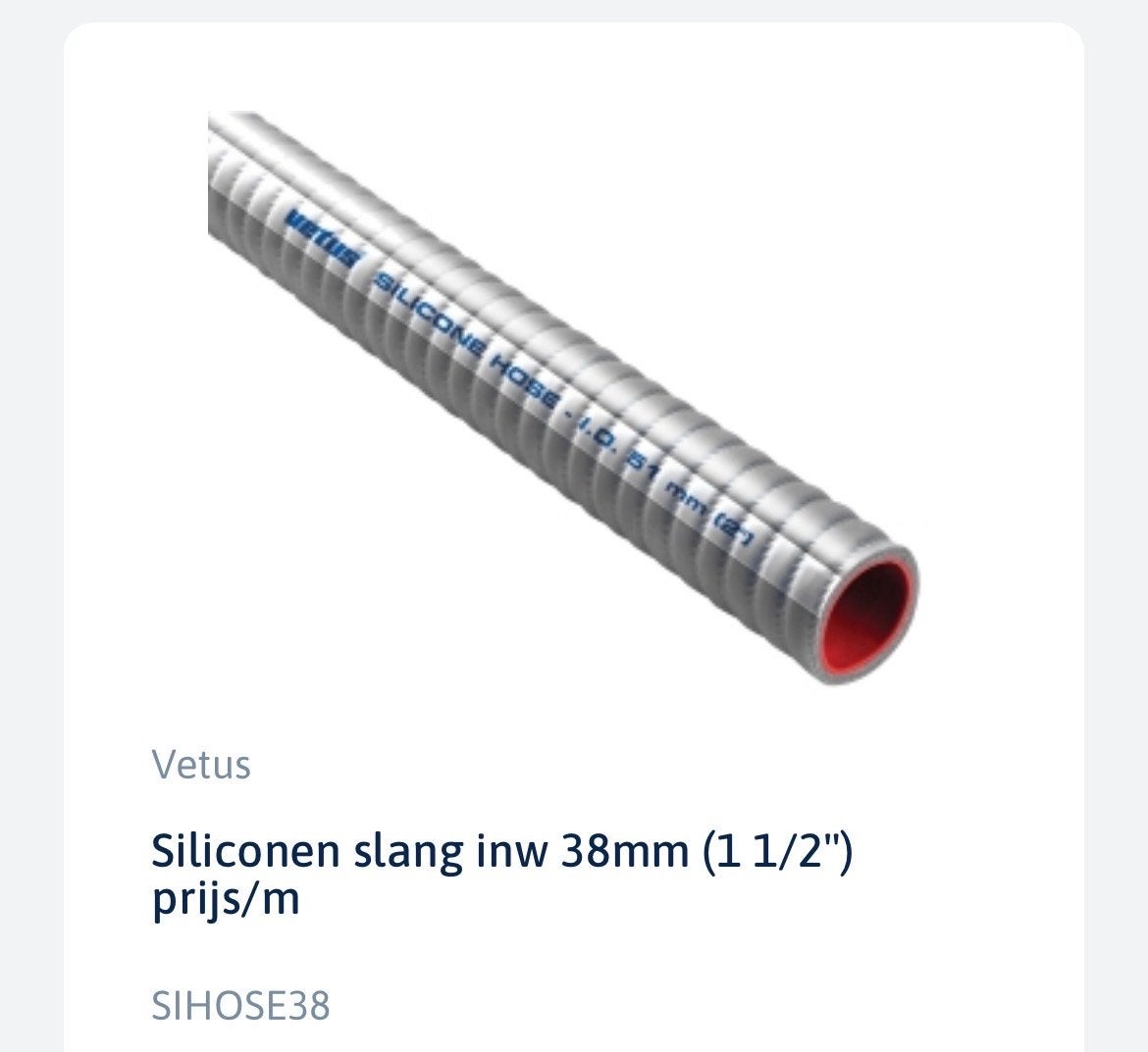 Siliconenslang 38 mm voor uitlaat, koelwater en vuilwater, Ophalen of Verzenden, Nieuw, Motor en Techniek