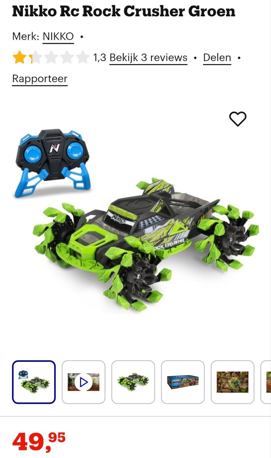nieuw in doos Nikko RC Rock Crusher Groen - Klaar voor elk t, Elektro, Nikko, Auto offroad, Nieuw