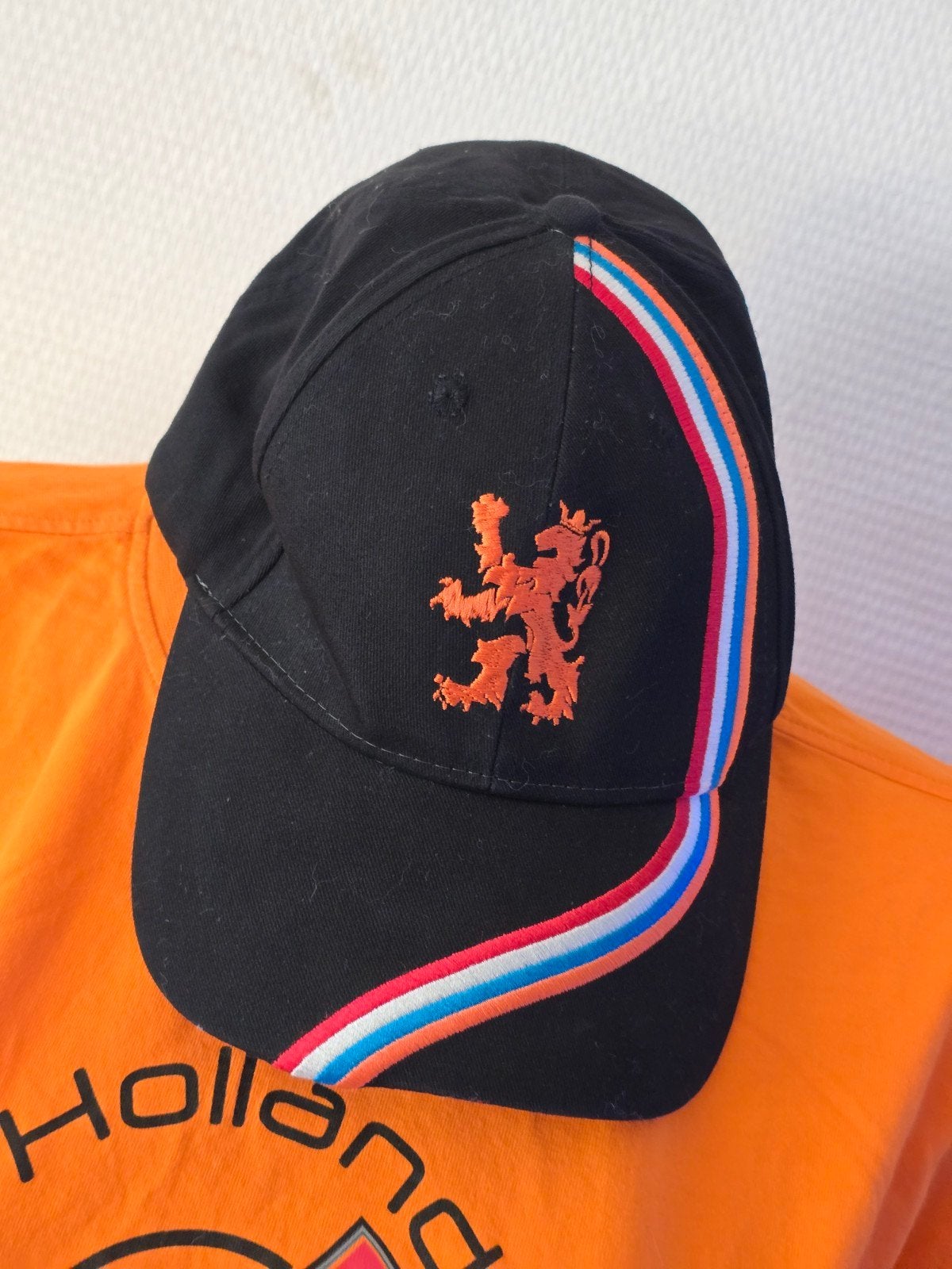 Zwarte Holland Pet met Leeuw en Nederlandse Vlag Strepen, Onbekend, Pet, Gedragen, One size fits all