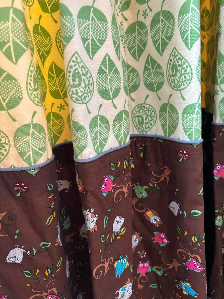 Gordijn kinderkamer met bladeren en uilenpatroon, Ophalen, Gebruikt, Groen