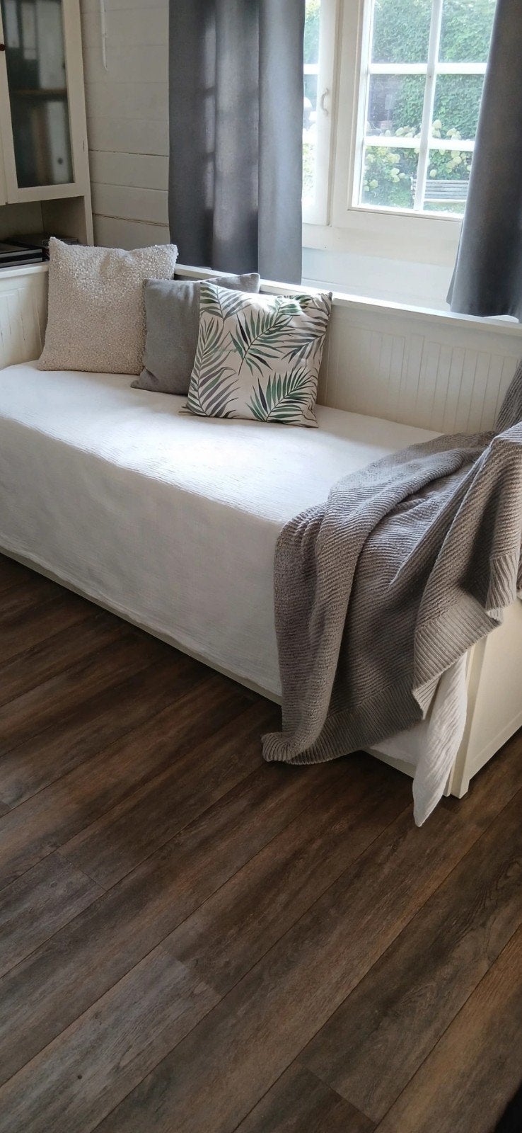 IKEA Hemnes Bedbank met 3 lades en 2 matrassen, Ophalen, Modern, Scandinavisch, Wit, Tweepersoons