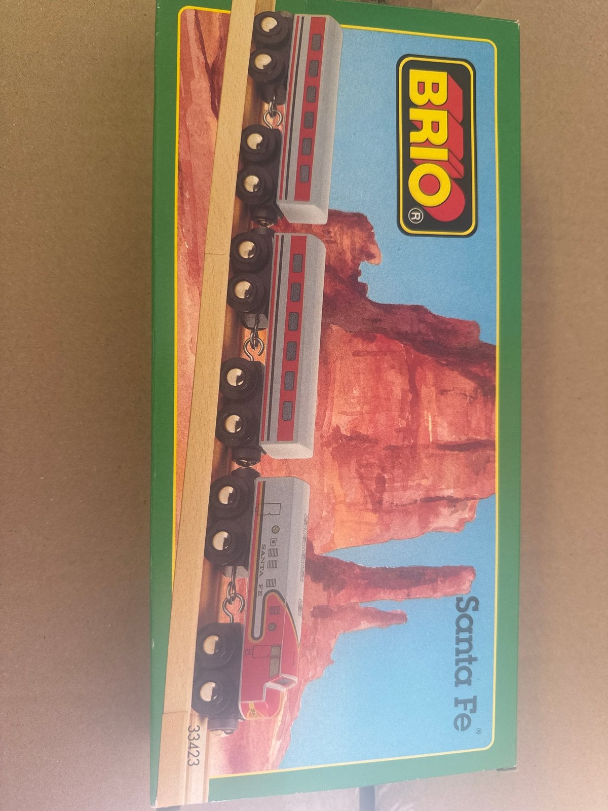 Vintage Brio Santa Fe Trein - Houten Speelgoed, Ophalen of Verzenden, Gebruikt, Rij- of Hobbelspeelgoed