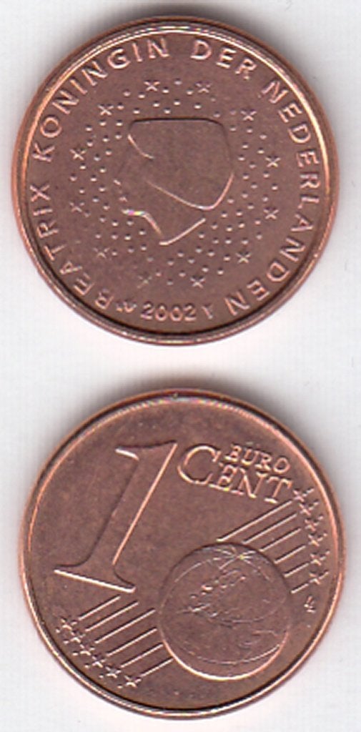 Nederland 1 eurocent 2002 UNC in munthouder (lastig), Ophalen of Verzenden, Overige landen, 1 cent, Losse munt