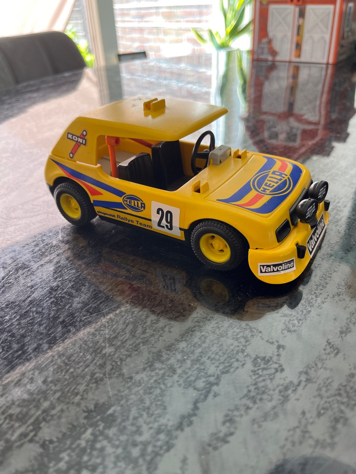 Vintage Playmobil Rally Auto - Geel (Niet compleet), Verzenden, Gebruikt