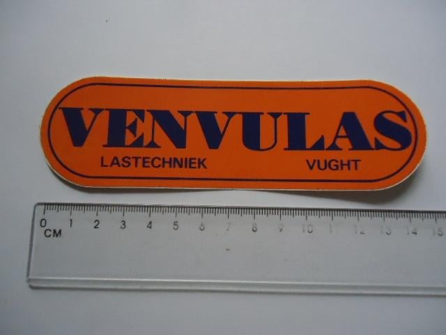 sticker oud VENVULAS lastechniek lassen techniek vught las, Verzenden, Zo goed als nieuw, Bedrijf of Vereniging
