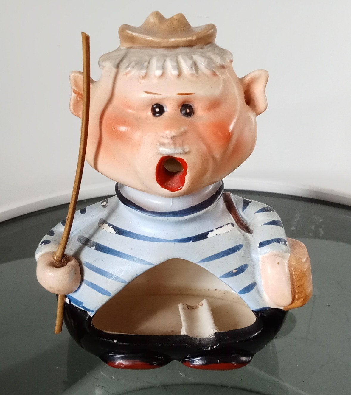Vintage 1961 Holt Howard "Fisherman" smoker asbak, made in J, Ophalen of Verzenden, Gebruikt